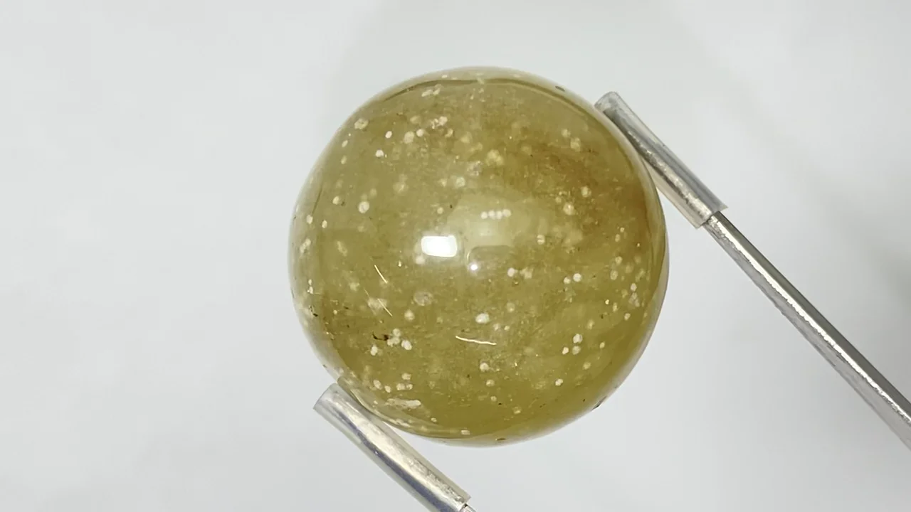 動画】【1点もの】リビアングラス スフィア・ラウンド21.9mm 1個 NO.8