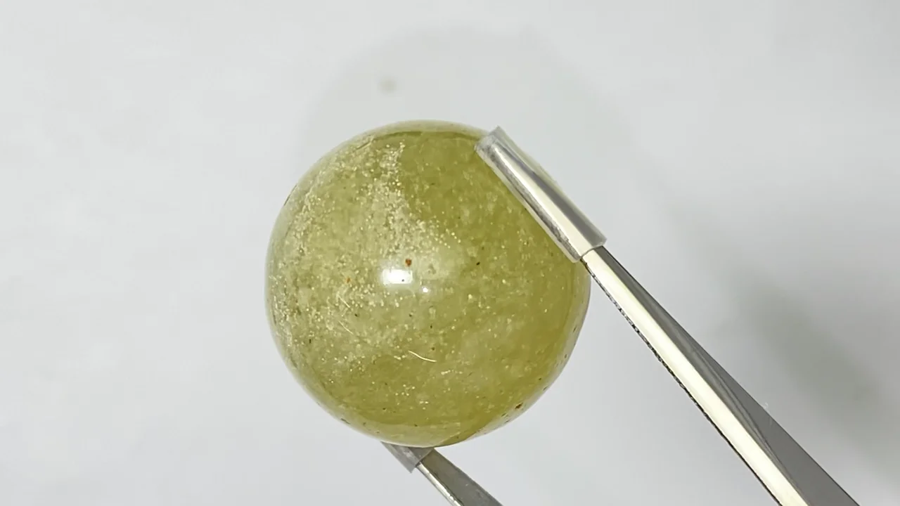 動画】【1点もの】リビアングラス スフィア・ラウンド20.9mm 1個 NO.4