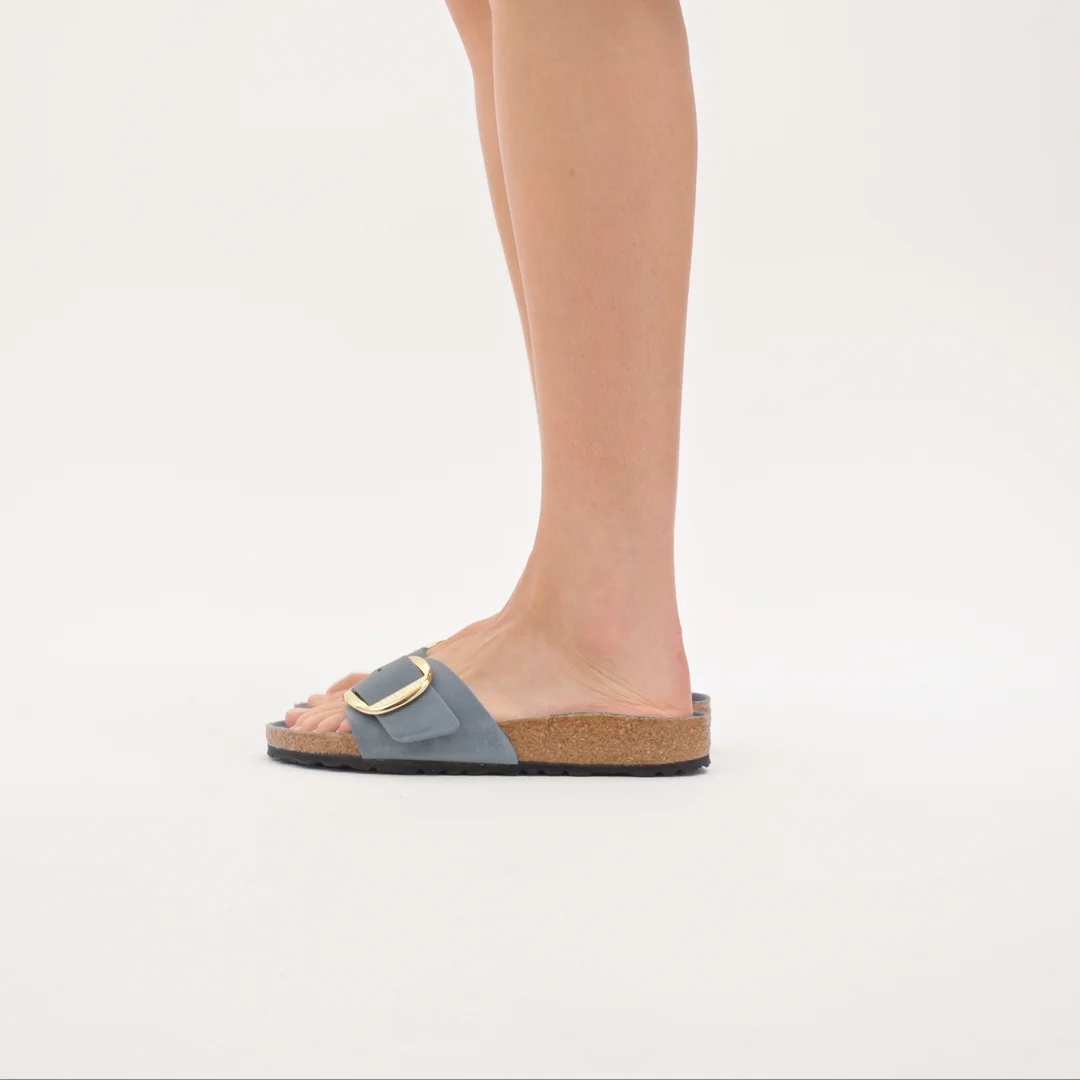 Madrid Big Buckle Oiled Leather in Color Basalt Gray | BIRKENSTOCK US