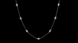1.00 ct. t.w. Bezel-Set Diamond Station Necklace in 14kt White Gold