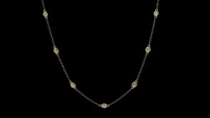 1.00 ct. t.w. Bezel-Set Diamond Station Necklace in 14kt Yellow Gold