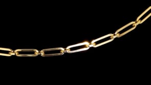 Italian 14kt Yellow Gold Alternating Paper Clip Link Bracelet