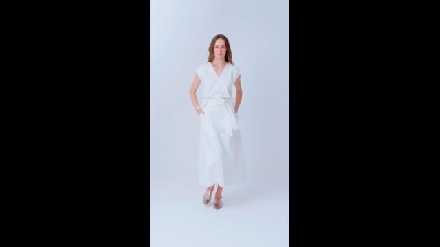 Blusa em Algodão Off White Nina