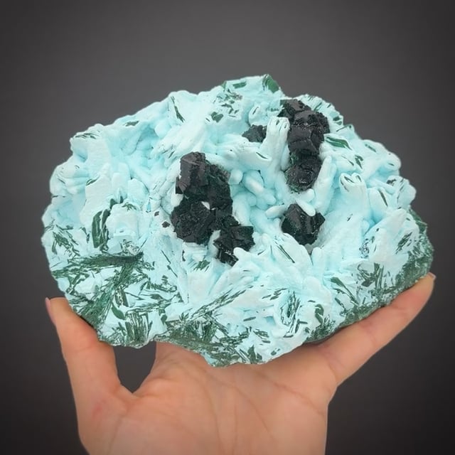 Kolwezite & Malachite ps. Dolomite on Malachite/Chrysocolla ps. Baryte