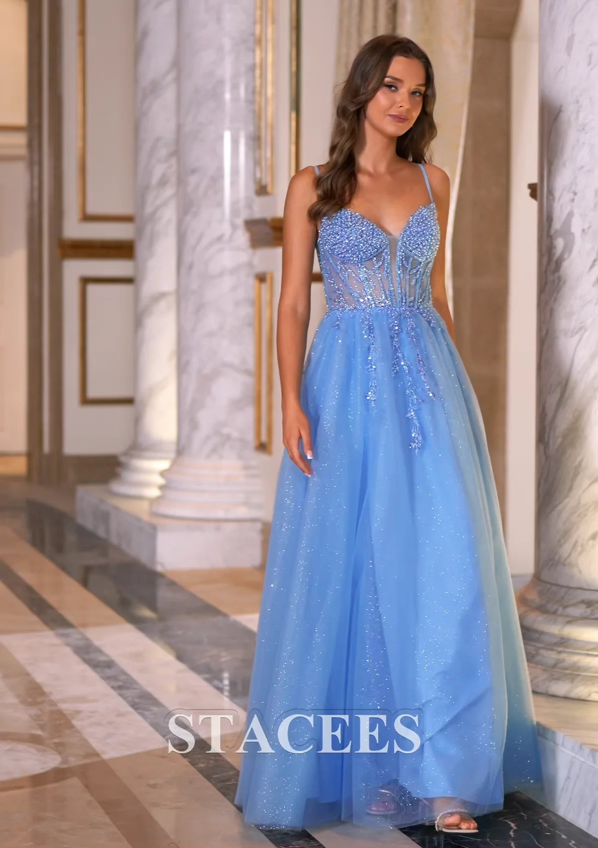 open lace back dress 7666  Jasz Couture