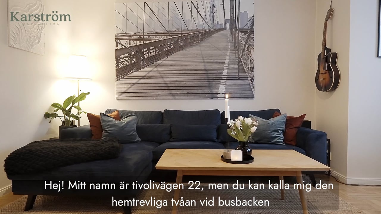 2 rum Lägenhet på Tivolivägen 22 Haga Sundsvalls kommun - video
