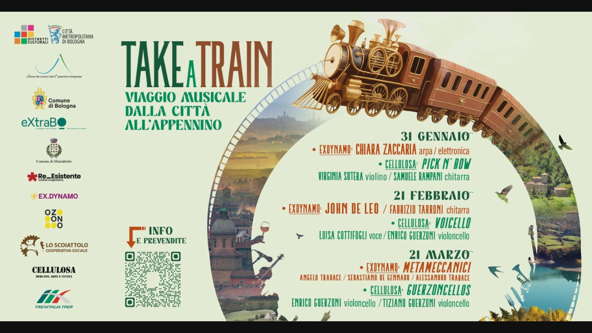 “Take a Train”: dalla città all’Appennino in modalità green con musica dal vivo