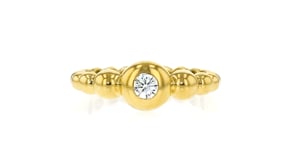 .20 Carat Bezel-Set Lab-Grown Diamond Bubble Ring in 18kt Gold Over Sterling