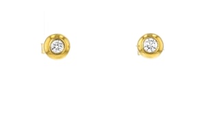 .25 ct. t.w. Bezel-Set Lab-Grown Diamond Bubble Earrings in 18kt Gold Over Sterling