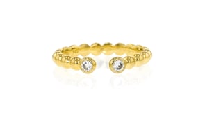 .15 ct. t.w. Lab-Grown Diamond Open-Space Beaded Ring in 18kt Gold Over Sterling