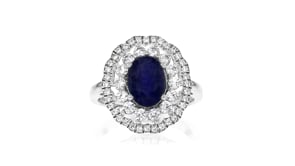 2.70 Carat Sapphire Ring with 1.30 ct. t.w. White Topaz in Sterling Silver