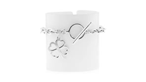Sterling Silver Clover Charm Bracelet