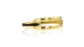 10kt Yellow Gold Open-Space Ring with Black Enamel