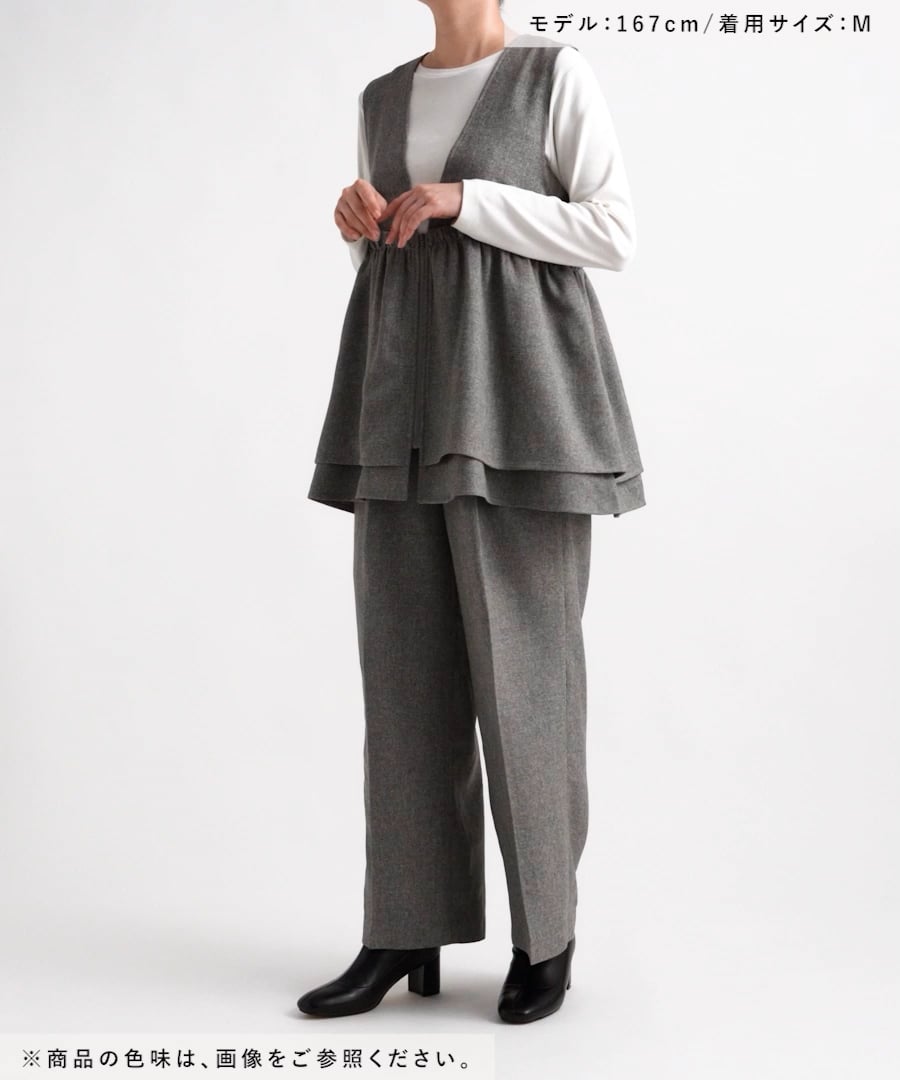 LOWRYSFARM メランジツイルセーラージャケットパンツセット120センチ