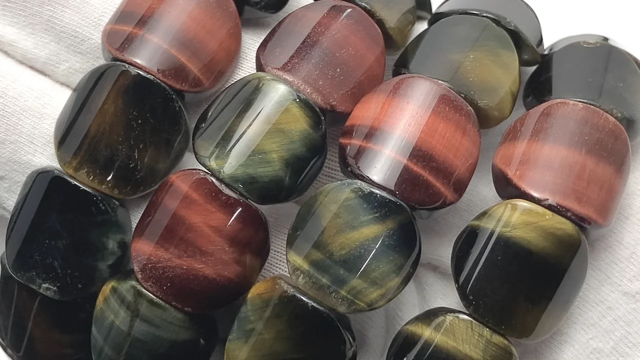 タイガーアイ 3色ミックス オーバル16×14×6mm ブレスレット｜天然石