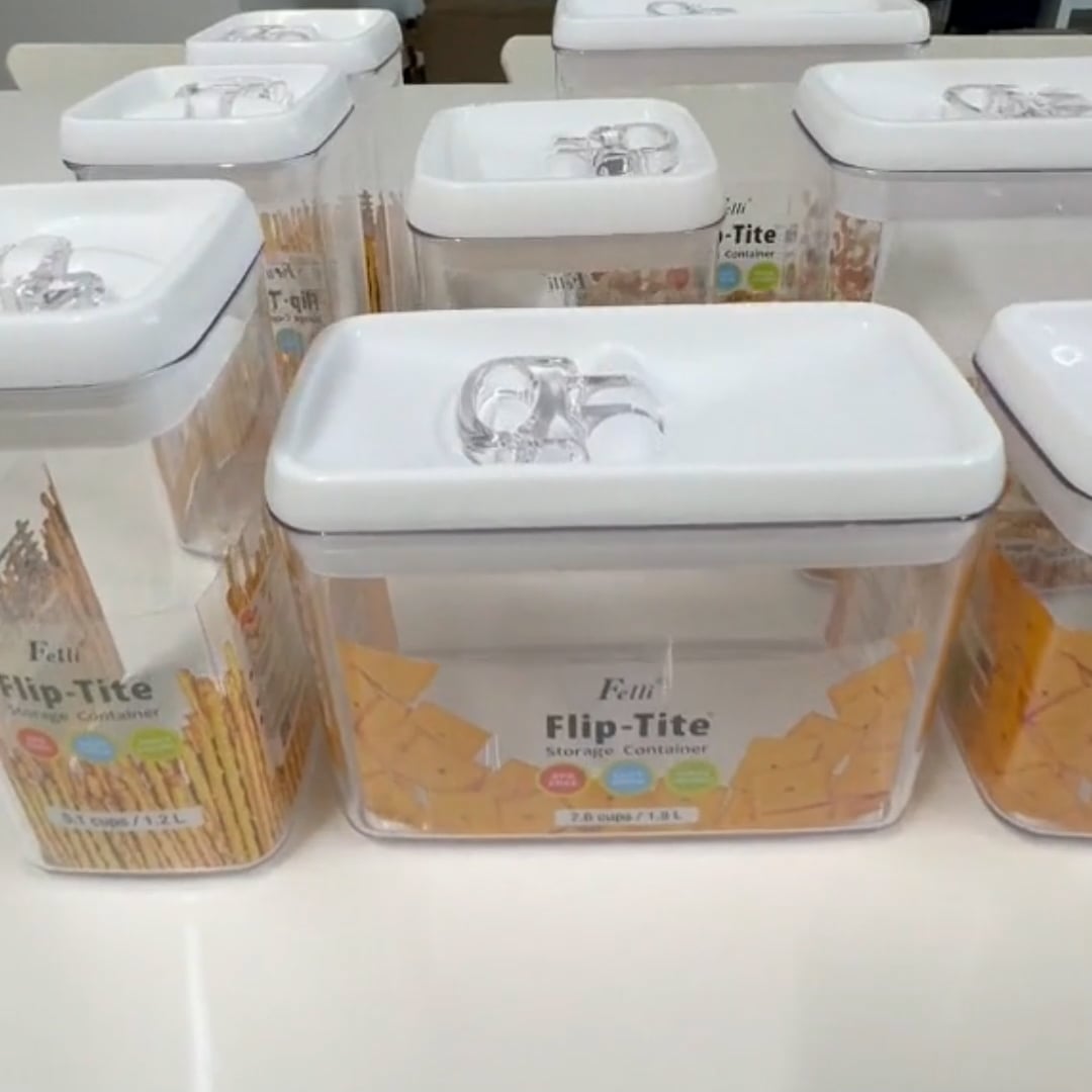 מיכל אחסון Flip -Tite מלבני