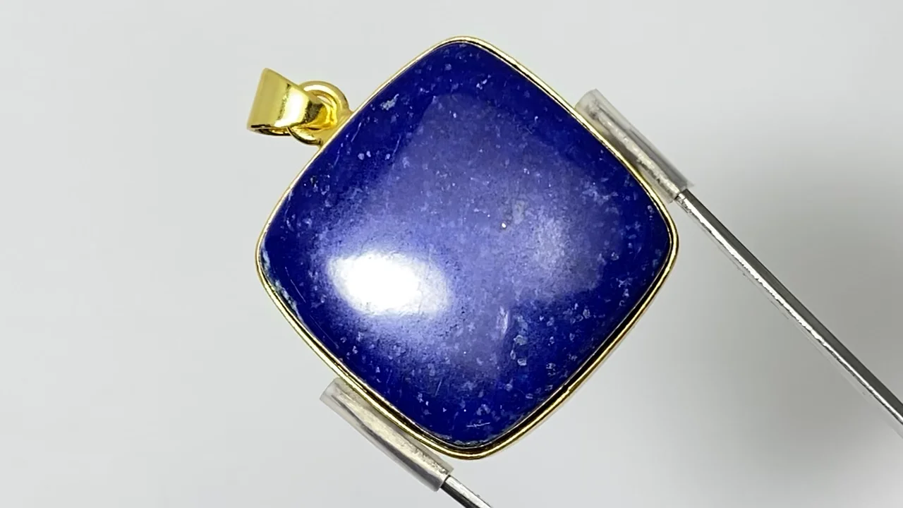 動画】【1点もの】ラピスラズリAA++ ペンダントトップ 18KGP製 NO.134