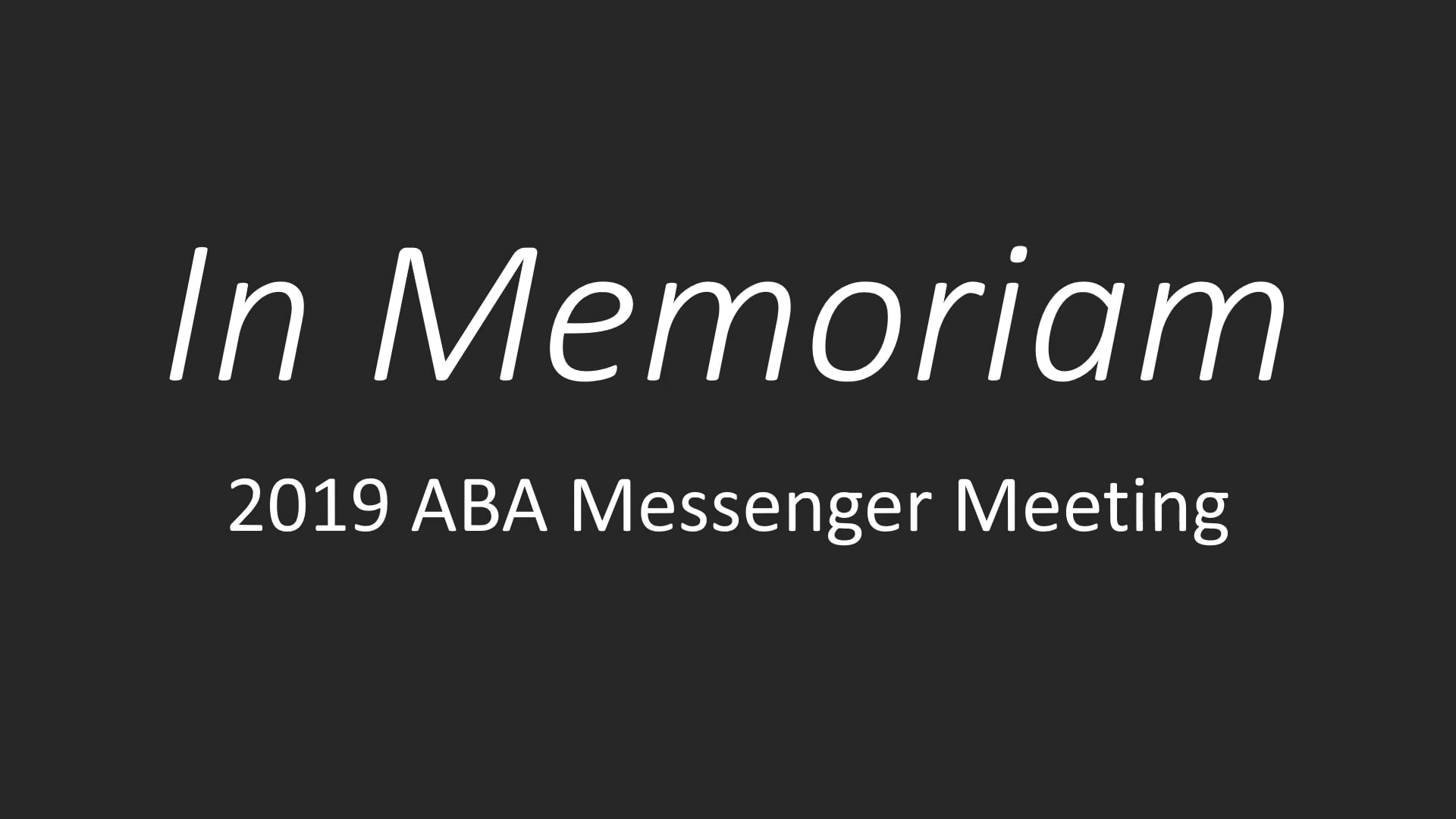 2019 ABA In Memoriam