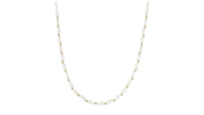 3-3.5mm Cultured Baroque Pearl and 14kt Yellow Gold Bead Necklace