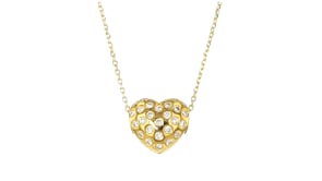 .50 ct. t.w. Lab-Grown Diamond Puffy Heart Bead Charm in 18kt Gold Over Sterling