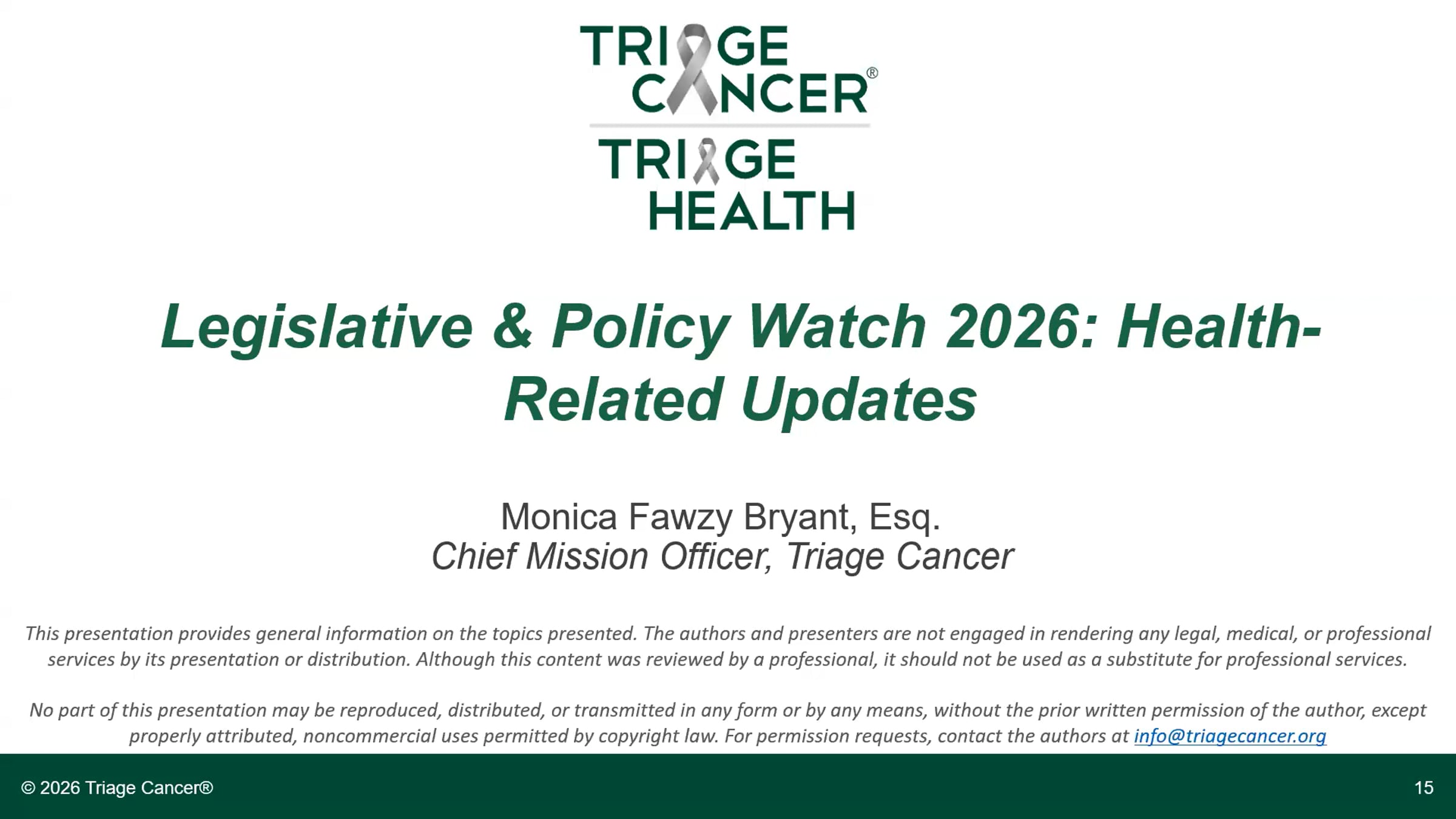 Legislative & Policy Watch 2026: Health-Related Updates | Videos ...