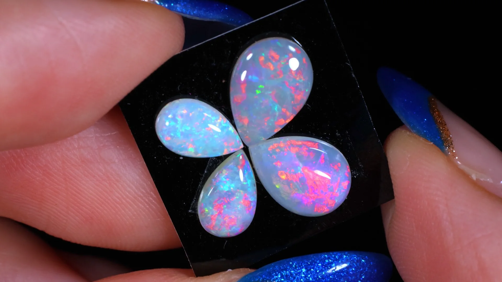 2.76ct Crystal Opal Parcel 4pcs Calibrated 10x7mm 8x5mm | Opal Galaxy