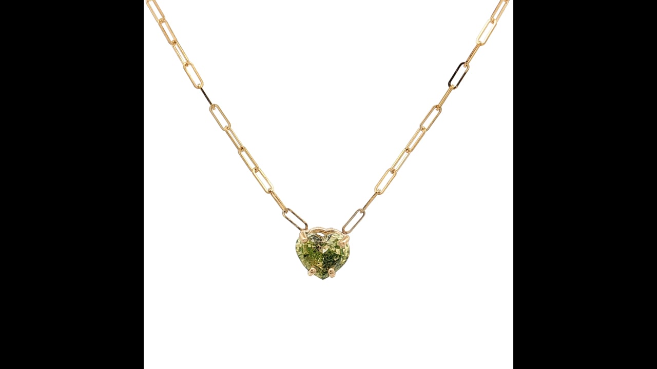 1.11 Fancy Intense Green Heart Diamond Pendant 14k – Filigree Jewelers