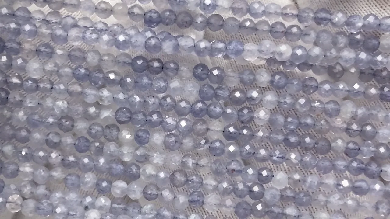 アイオライト ラウンドカット2mm 1連(ネックレス)｜天然石ビーズの卸 