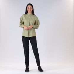 Vidéo: Chemise femme manches bouffantes en popeline stretch MADDALENA