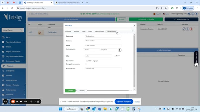 Cómo añadir un botón con enlace externo en una página | Tutorial Hoteligy