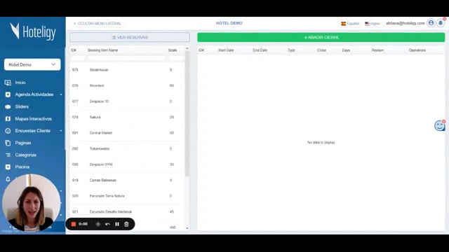 Cómo configurar cierres de horarios y reservas | Tutorial Hoteligy
