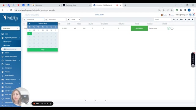 Cómo consultar el listado de reservas del spa | Tutorial Hoteligy