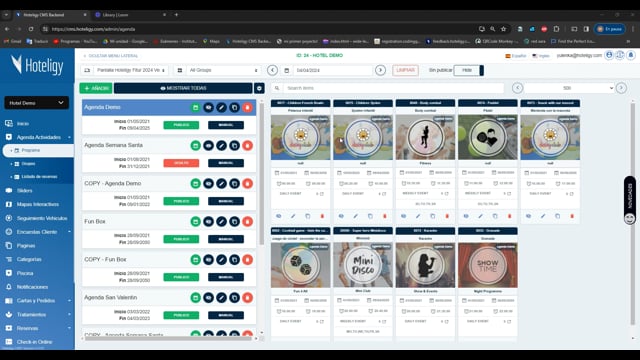Cómo ver las actividades activas en la agenda | Tutorial Hoteligy