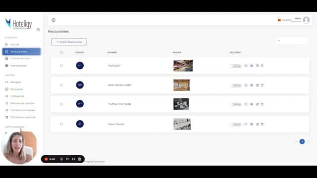 Etiquetas electrónicas buffet: Paso 1 — Configuración inicial | Tutorial Hoteligy