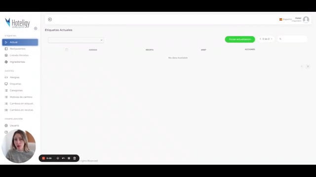 Etiquetas electrónicas buffet: Paso 3 — Configurar horarios y rueda de menús | Tutorial Hoteligy