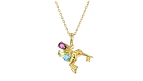 .70 ct. t.w. Multi-Gemstone Hummingbird Pendant Necklace in 18kt Gold Over Sterling