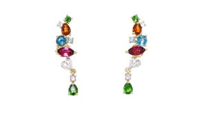 1.75 ct. t.w. Multi-Gemstone Drop Earrings in 18kt Gold Over Sterling
