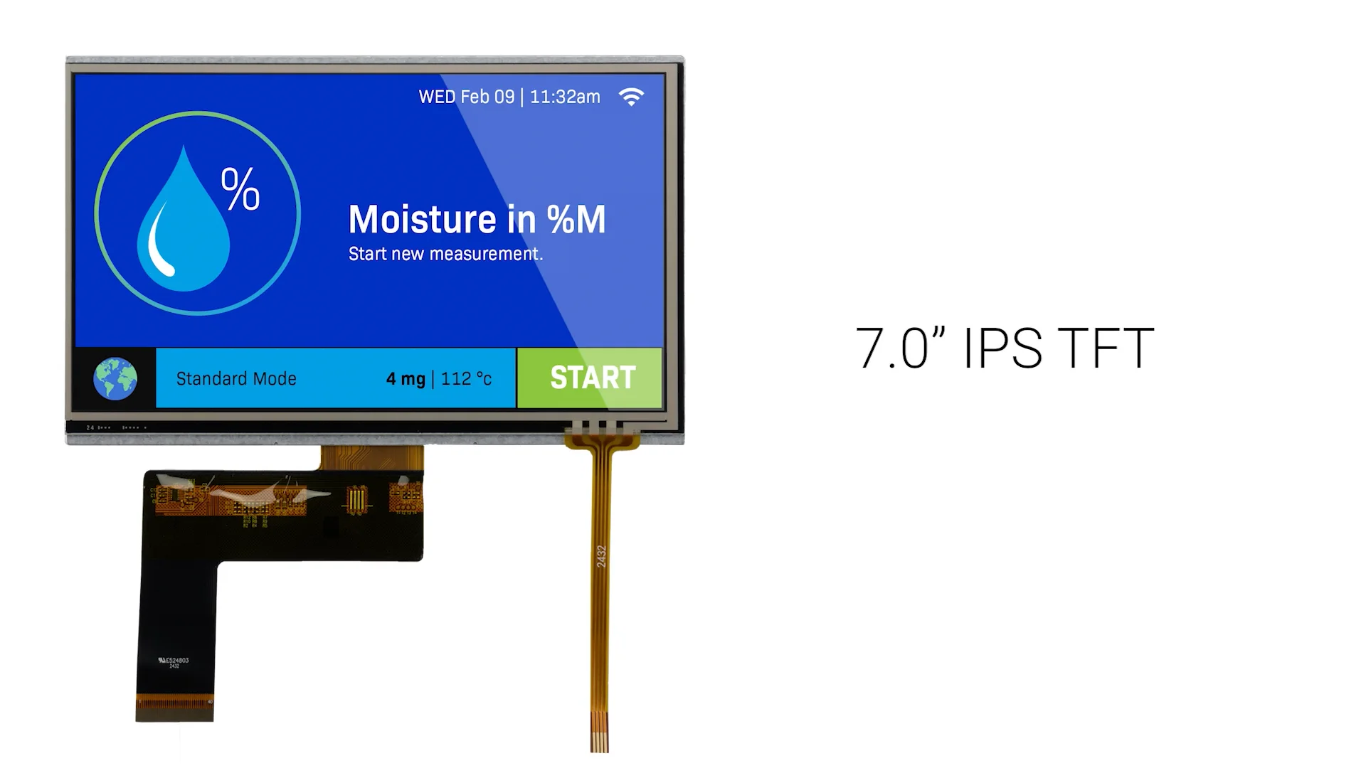 7 inch IPS TFT LCD Display with Resistive Touchscreen