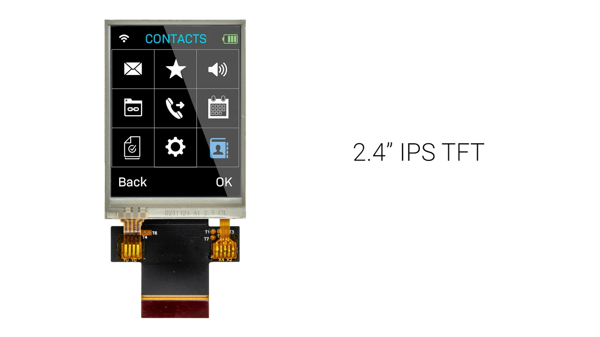 2.4 inch IPS TFT LCD with Resistive Touchscreen