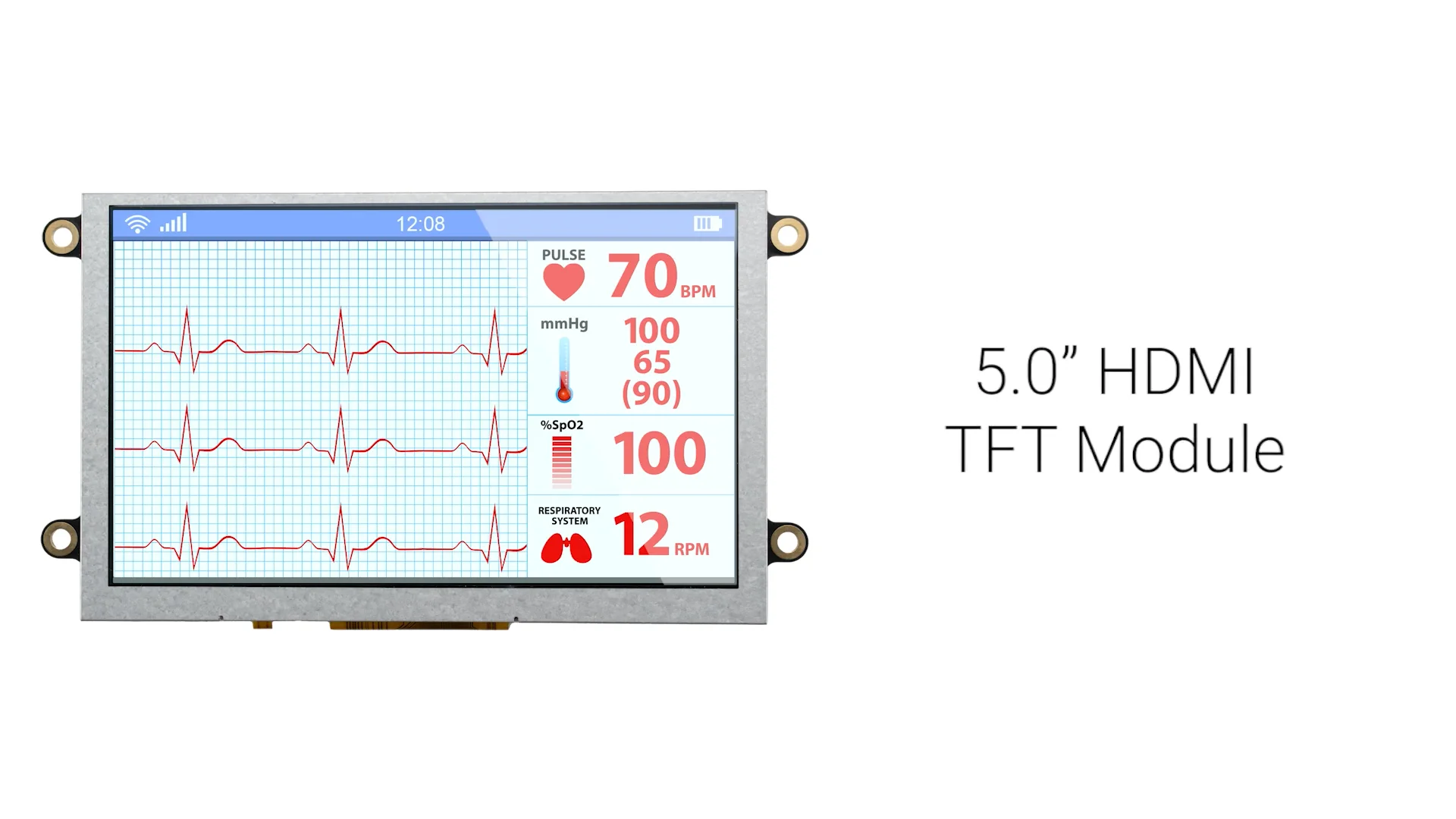 5インチ IPS 800x480解像度 HDMI TFT LCDモジュール