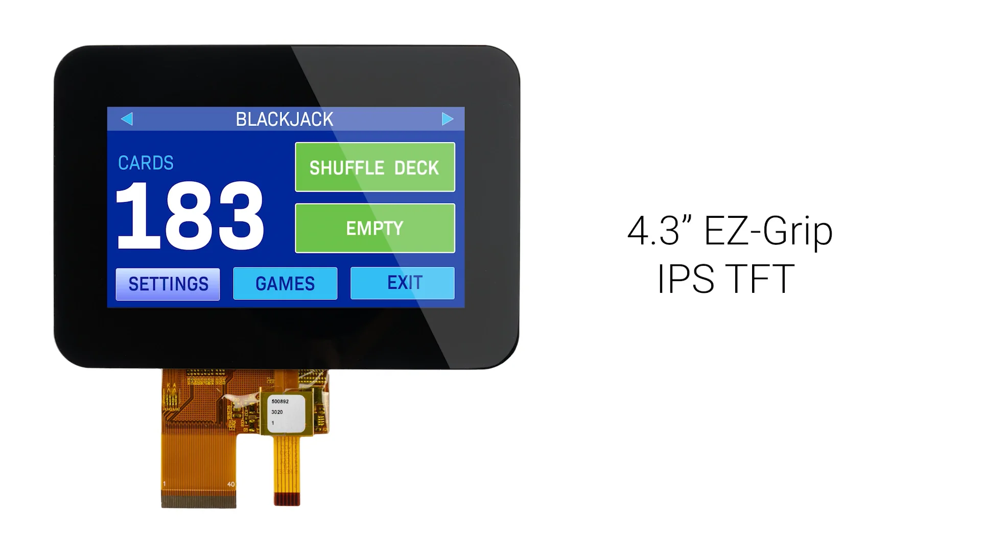 4.3 inch IPS EZ-Grip Capacitive TFT LCD + Extended Cover Glass