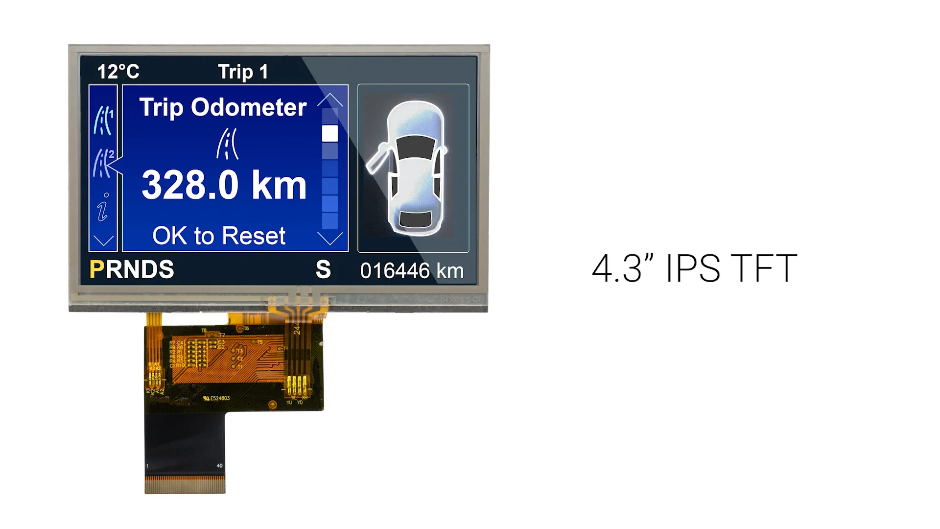 4.3 inch 480x272 Resolution IPS TFT LCD + Resistive Touchscreen