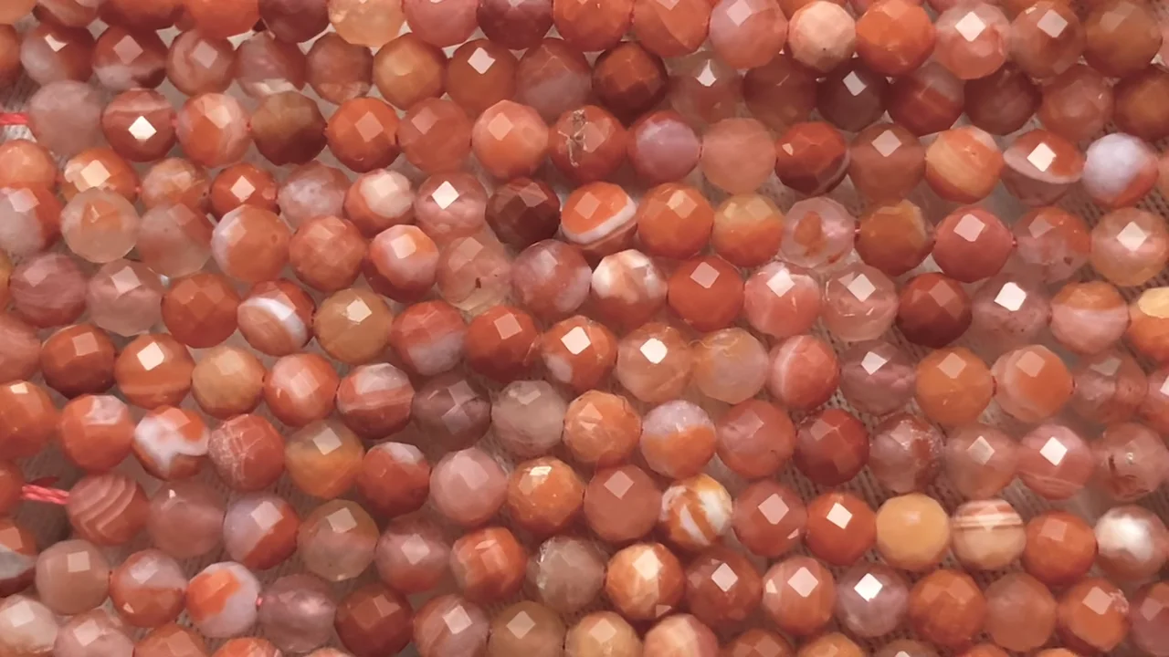 レッドアゲート(南紅瑪瑙) ラウンドカット3mm 1連(約36cm)【素晴らしい