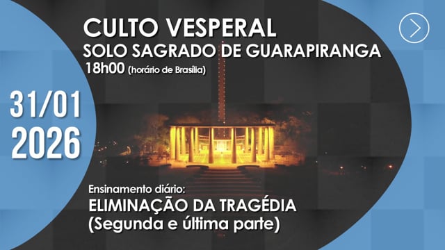 Capa do vídeo do “Culto Vesperal | Solo Sagrado de Guarapiranga - 31/01/2026”.