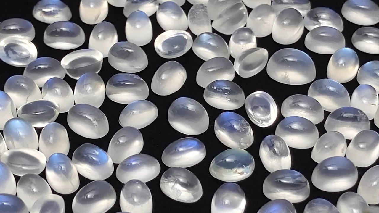 動画】宝石質ロイヤルブルームーンストーンAAA- オーバル カボション6