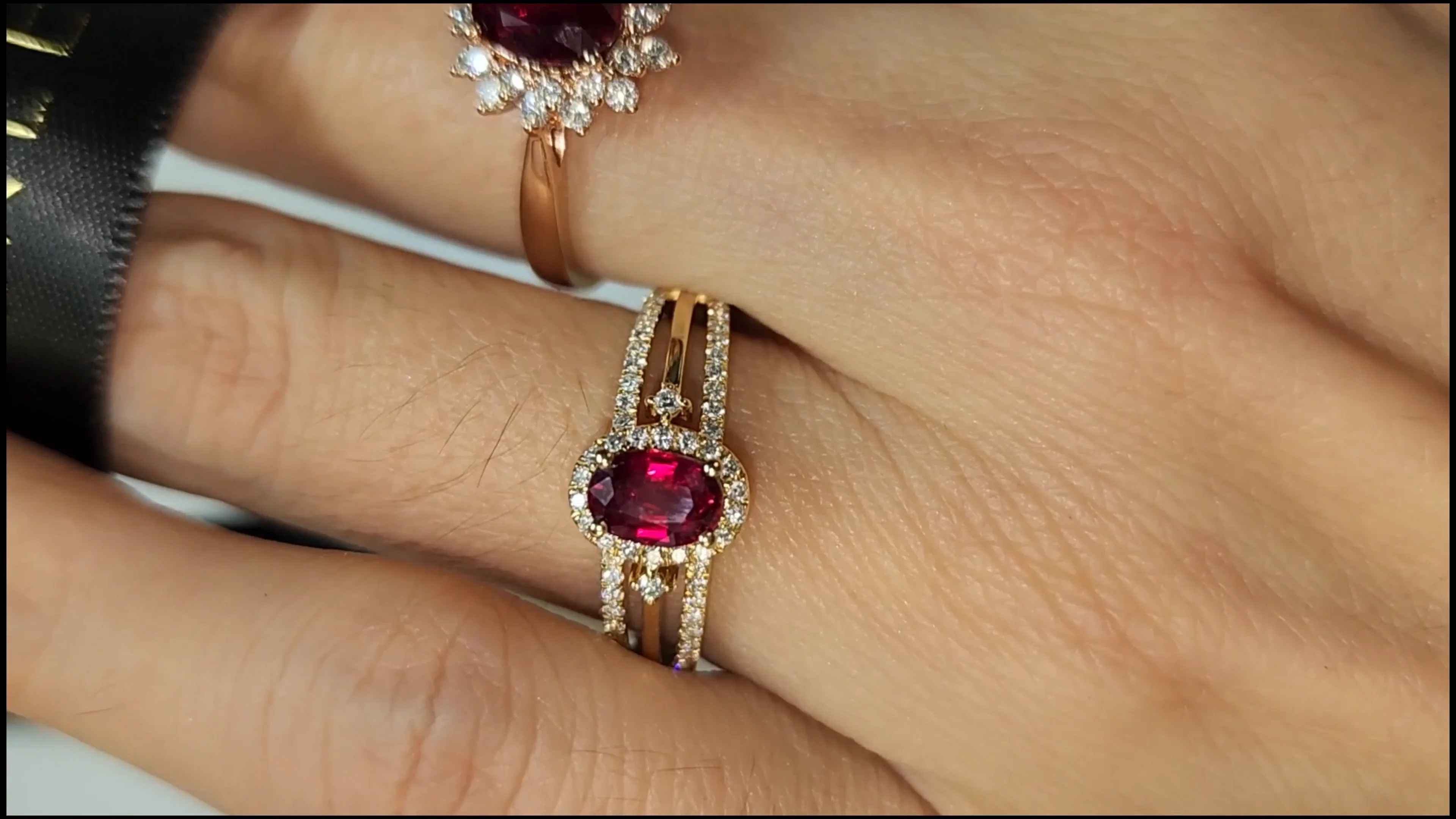 Bague Fiançailles Or Jaune 14k – Rubis Naturel 2.86ct & Diamant – Taille À Confirmer