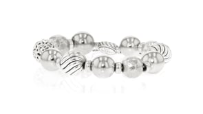 C. 1990 Vintage David Yurman Sterling Silver Adjustable Bead Bracelet