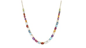 10.90 ct. t.w. Multi-Gemstone Necklace in 18kt Gold Over Sterling