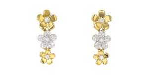 .25 ct. t.w. Diamond Flower Drop Earrings in 18kt Gold Over Sterling