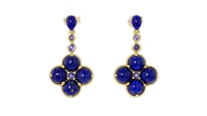 Lapis and .30 ct. t.w. Iolite Drop Earrings in 18kt Gold Over Sterling